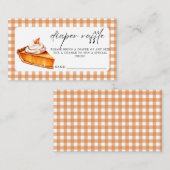Cutie Pie Gingham Herfst Baby shower Luier Raffle Informatiekaartje (Voorkant / Achterkant)