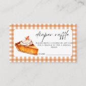 Cutie Pie Gingham Herfst Baby shower Luier Raffle Informatiekaartje (Voorkant)
