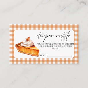 Cutie Pie Gingham Herfst Baby shower Luier Raffle Informatiekaartje