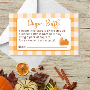 Cutie Pie Gingham Herfst Baby shower Luier Raffle Informatiekaartje