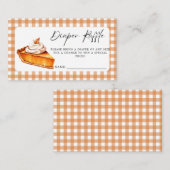 Cutie Pie Gingham Herfst Baby shower Luier Raffle Informatiekaartje (Voorkant / Achterkant)