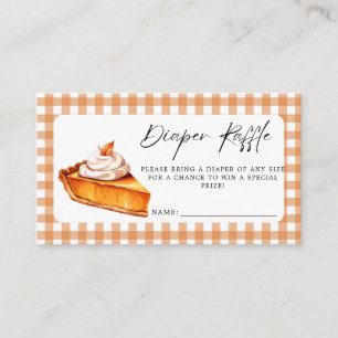 Cutie Pie Gingham Herfst Baby shower Luier Raffle Informatiekaartje