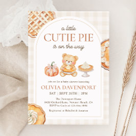 Cutie Pie Gingham Teddy Bear Herfst Baby shower Kaart