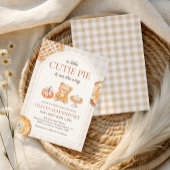 Cutie Pie Gingham Teddy Bear Herfst Baby shower Kaart