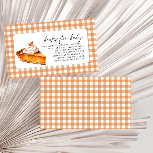 Cutie Pie GinghamFall Baby shower boeken voor Baby Informatiekaartje