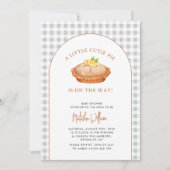 Cutie Pie Grey Gingham Geruite Herfst Baby shower Kaart (Voorkant)