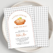 Cutie Pie Grey Gingham Geruite Herfst Baby shower Kaart