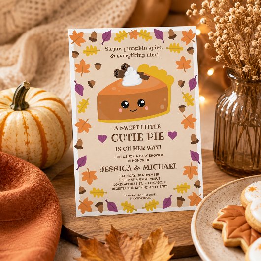 Cutie Pie Herfst Baby shower Kaart