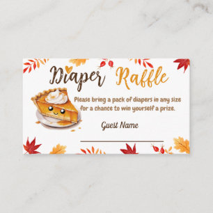 Cutie Pie Herfst Baby shower Luier Raffle Enclosur Informatiekaartje
