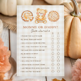 Cutie Pie Herfst Baby Shower Mamma of Papa Spel