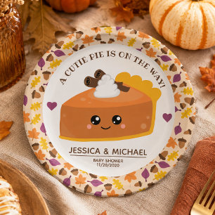 Cutie Pie Herfst Baby shower Papieren Bordje