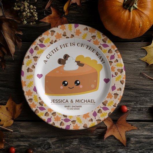Cutie Pie Herfst Baby shower Papieren Bordje