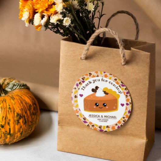 Cutie Pie Herfst Baby shower Ronde Sticker