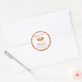 Cutie Pie Herfst Baby shower Ronde Sticker (Envelop)