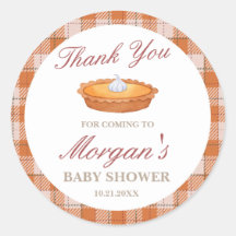 Cutie Pie Herfst Baby shower Ronde Sticker