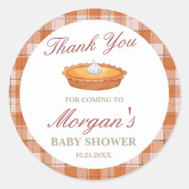 Cutie Pie Herfst Baby shower Ronde Sticker