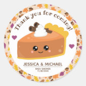 Cutie Pie Herfst Baby shower Ronde Sticker (Voorkant)