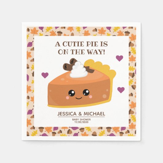 Cutie Pie Herfst Baby shower Servet (Voorkant)