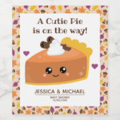 Cutie Pie Herfst Baby shower Wijn Etiket (Enkel label)