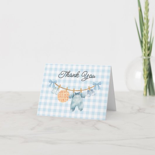 Cutie Pie Herfst Boy Baby shower Bedankt Card (Voorkant)
