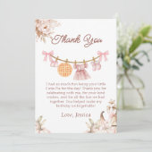 Cutie Pie Herfst Meisje Baby shower Bedankt kaart (Staand voorkant)