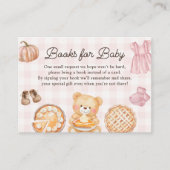 Cutie Pie Herfst Meisje Baby shower Boeken voor Ba Informatiekaartje (Voorkant)
