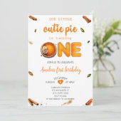 Cutie Pie Herfst Rustiek Sinaasappel Gingham 1e ve Kaart (Staand voorkant)
