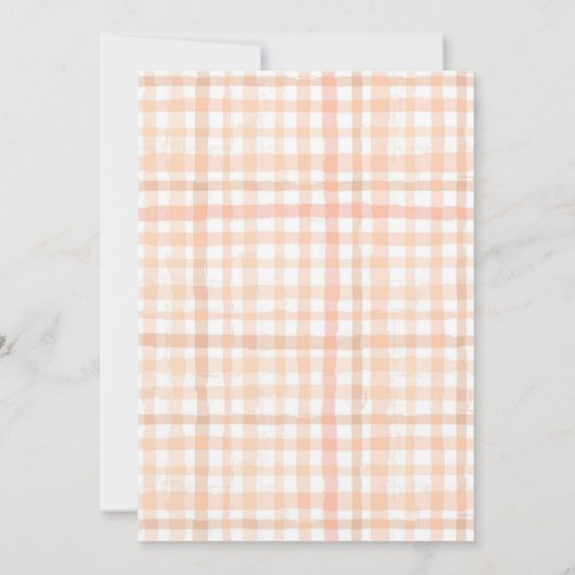 Cutie Pie Herfst Rustiek Sinaasappel Gingham 1e ve Kaart (Achterkant)