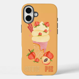 Cutie Pie Hoorn Telefoonhoesje Oranje iPhone 16 Plus Hoesje