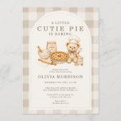 Cutie Pie is Bakken Herfst Gingham Baby Shower Kaart (Voorkant)
