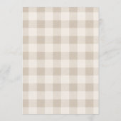Cutie Pie is Bakken Herfst Gingham Baby Shower Kaart (Achterkant)