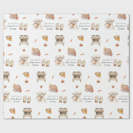 Cutie Pie is het bakken van de herfst Herfst Baby Cadeaupapier
