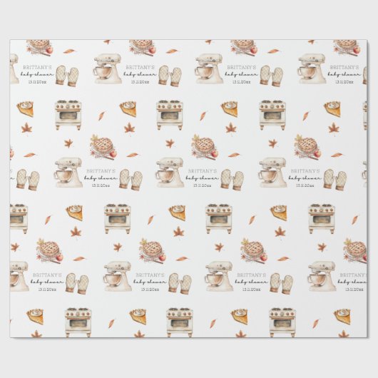 Cutie Pie is het bakken van de herfst Herfst Baby  Cadeaupapier (Vlak)