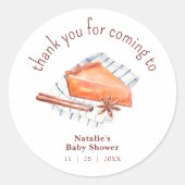 Cutie Pie is onderweg Baby shower bedankt Ronde Sticker (Voorkant)