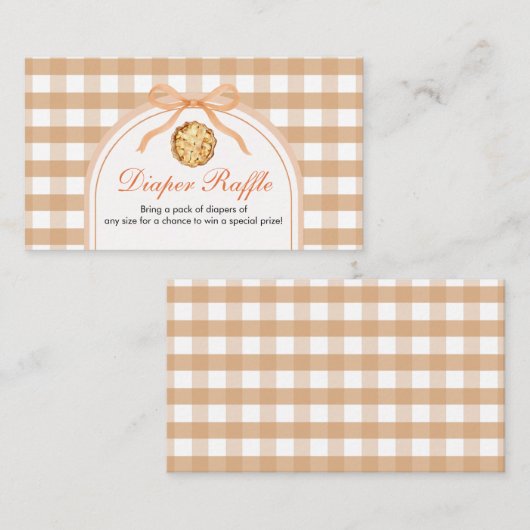 Cutie Pie is onderweg Baby shower Luier Raffle Informatiekaartje (Voorkant / Achterkant)