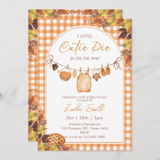 Cutie Pie is op de weg herfst herfst Baby shower Kaart (Voorkant / Achterkant)