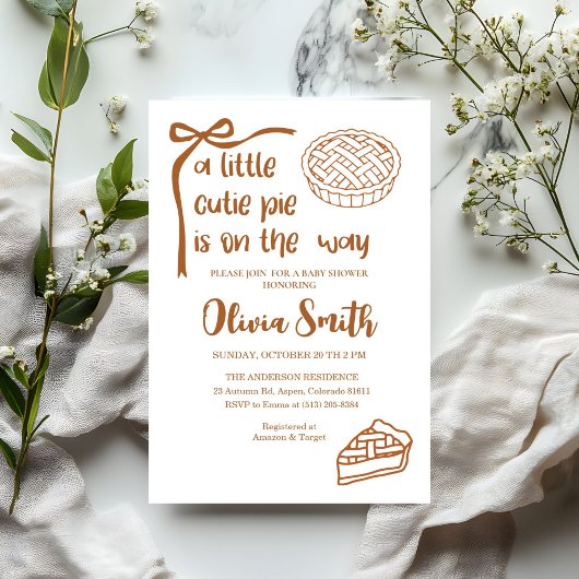 Cutie Pie is op komst, Fall Baby Shower Kaart