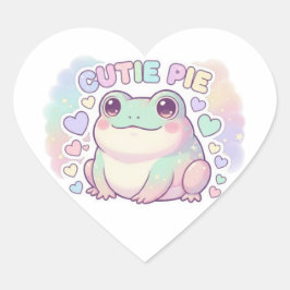 Cutie Pie Kikker Sticker Schattige Glitter Kikker 