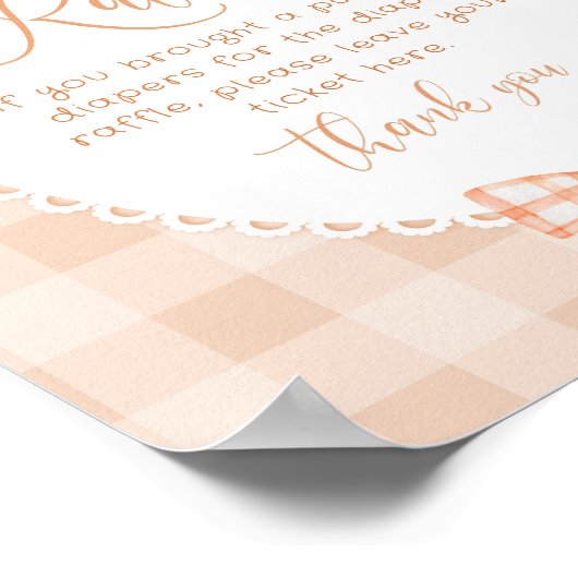 Cutie Pie Luier Raffle Gingham genderneutraal Poster (Hoek)