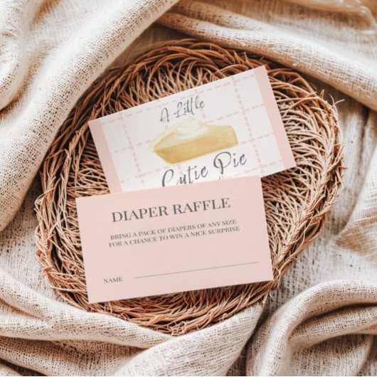 Cutie Pie Luier Raffle Ticket – Herfst Baby shower Informatiekaartje