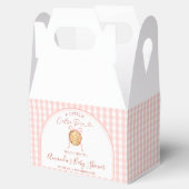 Cutie Pie Pastel Pink Bow Gingham Fall Baby Shower Bedankdoosjes (Geopend)