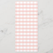 Cutie Pie Pastel Pink Bow Gingham Fall Baby Shower Menu (Achterkant)
