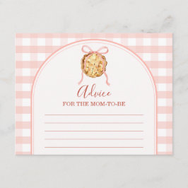 Cutie Pie Pastel Pink Gingham Advice For Mommy Informatiekaartje