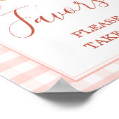 Cutie Pie Pastel Pink Gingham Baby Shower Favors Poster (Hoek)