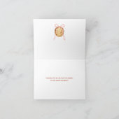 Cutie Pie Pastel Pink Gingham Baby Shower Folded Bedankkaart (Binnen)