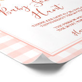 Cutie Pie Pastel Pink Gingham Fall Baby Sock Hunt Poster (Hoek)