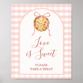 Cutie Pie Pastel Roze Baby Shower Love is Sweet Poster