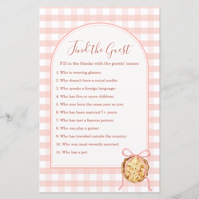 Cutie Pie Pastel Roze Geruite Herfst Vind De Gast (Voorkant)