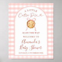 Cutie Pie Pastel Roze Gingham Baby Shower Welkom