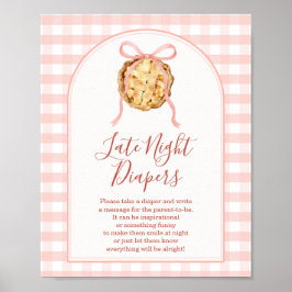 Cutie Pie Pastel Roze Gingham Late Night Luierbroe Poster